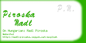 piroska madl business card